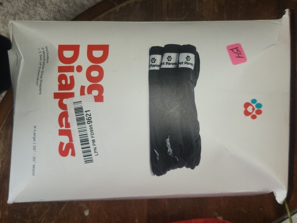 3 PACK PET PARENTS FEMALE HEAT DIAPERS XL 26” - 35” WASHABLE REUSABLE NEW